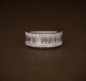 925 <b>Silver</b> <b>Emerald</b> Cut Diamond Vintage Engagement <b>Ring</b> IGI Certified Wedding Anniversary Gift Jewelry - Product Image 1