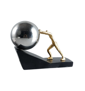 Escultura Geométrica Moderna de Latón, Decoración Artística para Sala de Estar, Artesanía Metálica de una Sola Pieza - Product Image 2