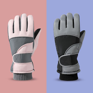 Gants de ski et de snowboard imperméables, sur mesure, en polyester respirant, compatibles avec les écrans tactiles, fermeture à boucle, pour hommes - Product Image 5