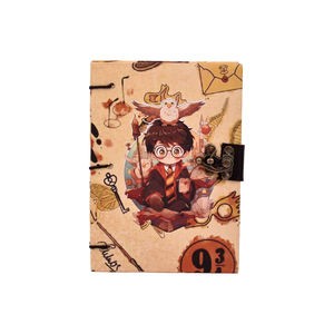 A5 Fantasy Theme Handmade Journal | Eco Friendly Hardcover <b>Lock</b> <b>Diary</b> Notebook with Fun Character Art Sketch <b>Diary</b> Writing Pad - Product Image 1