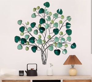 Modern Metal <b>Leaf</b> Wall Art Decor Green Tree Design for Living Room Indoor Wall Hanging - Product Image 6