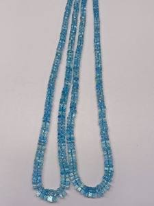 Cuentas de Aguamarina Natural Santa María, Corte Heishi, Forma de Rueda/Neumático, Facetadas, Color Azul, 5mm-8mm, Diámetro del Orificio 0.30mm, Alta Calidad - Product Image 2