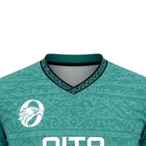 เสื้อฟุตบอลสีเขียวสำหรับผู้ชายแขนสั้นเสื้อฟุตบอลชุดทีมกีฬามืออาชีพน้ำหนักเบาระบายอากาศได้ดีสำหรับการฝึกซ้อม - Product Image 3
