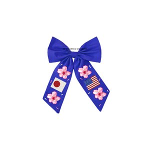 Nœud de cheveux perlé drapeau américain patriotique du 4 juillet avec pince crocodile - Accessoire de fête, emballage carton - Product Image 4