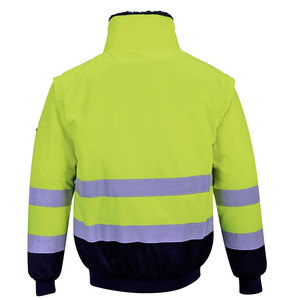 Unisex Reflective Hi Visibility Safety Jackets Yellow Polyester <b>Waterproof</b> Breathable Soft for Customizable Logo <b>Work</b> Pockets - Product Image 2