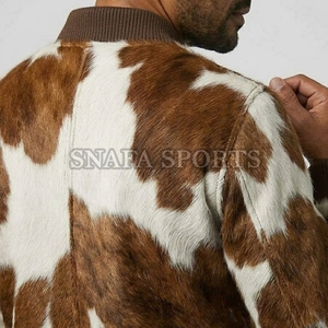 All Sizes Custom Made Outdoor Fashionable <b>Men</b> Cowhide <b>Leather</b> <b>Jackets</b> Top Selling Hair on <b>Leather</b> <b>Jackets</b> - Product Image 6