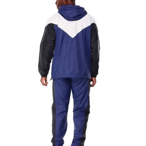 Color Block Hooded <b>Nylon</b> Casual Tracksuit Set Windbreaker Jacket and Jogger <b>Pants</b> Men Streetwear Sportswear - Product Image 6