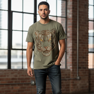 Camiseta Vintage con Gráficos y Pedrería, Estilo Hip Hop, para Hombre, Tejido Grueso, Personalizada, con Diseño de Diamantes Brillantes - Product Image 2