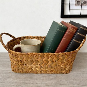 Seagrass Woven <b>Storage</b> <b>Basket</b> with Handles Handmade <b>Storage</b> <b>Basket</b> Wholesale eco-friendly Made in Viet - Product Image 5