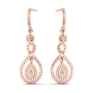 Boucles d'oreilles pendantes REYES personnalisées en argent sterling 925 plaqué or 14 carats avec moissanite certifiée GRA, élégant cadeau d'anniversaire, bijoux - Product Image 4