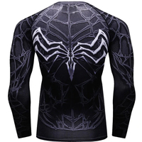 Camiseta Deportiva de Manga Larga para Hombre, Personalizada, con Diseño de Telaraña, Compresión, Transpirable, Antibacteriana, de Secado Rápido, Estampada