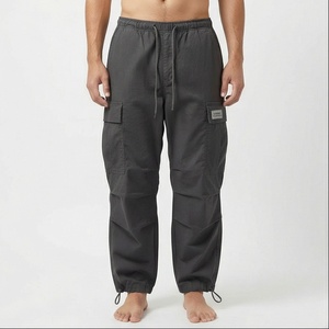 กางเกงคาร์โก้ขายาวสำหรับผู้ชายกางเกงลำลองขากว้างแบบลำลองทรงหลวมแนวสตรีทแวร์ผ้าทอลายทแยงกางเกงวิ่งสำหรับฤดูหนาว - Product Image 1
