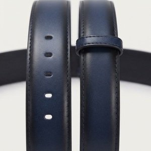 Cinturón Casual de Cuero Genuino Azul Marino con Hebilla Rectangular de Piel de Vacuno, Venta al por Mayor Directa de Fábrica, Personalizado, Novedad 2026 - Product Image 3