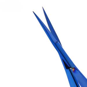 Top Ranking Product Blue Plasma Coated Color Stainless Steel Scissor Anti-Slip Handle Sharp Straight Tip Spring Scissor - Product Image 2