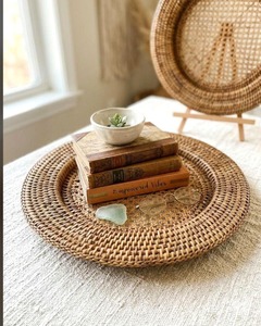 Sets de table ronds en rotin faits à la main, tapis de table tissés bohèmes, couleur naturelle, tapis décoratifs pour la maison - Product Image 3