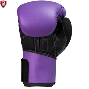 Ensemble de boxe SUMROOS SI, gants noirs et violets en cuir, sangle de poignet réglable, équipement d'entraînement durable, protecteur et confortable - Product Image 2