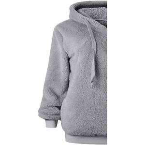 เสื้อสเวตเชิ้ตเดรสผู้หญิงแบบสวมหัวสำหรับฤดูหนาว ผ้าฝ้ายฟลีซ 100% ทรงโอเวอร์ไซส์ มีฮู้ด ระบายอากาศ กันลม ปักลาย - Product Image 6