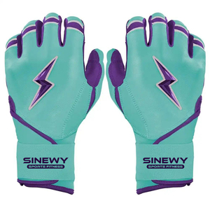 SINEWY Sports White Yellow Baseball Batting Gloves Leather <b>Hook</b> And Loop Closure Breathable Unisex Adult Training - Product Image 2