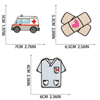 Patchs brodés thermocollants en toile sergé, mignons et écologiques, sur le thème des infirmières, des professionnels de santé, des médecins et des hôpitaux, pour chapeaux