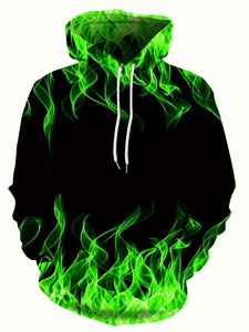 Creative Flame 3D Printed <b>Hoodie</b> for Men <b>Cool</b> Oversized Pullover Sweatshirt with Spring Autumn Style - Product Image 5