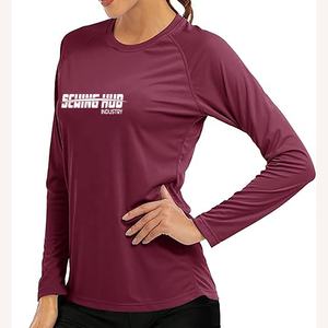 Camiseta de gimnasio de manga larga para mujer personalizada, camisetas deportivas informales, diseño libre, estiramiento bajo, absorción de humedad, Yoga suelta, diseño libre sólido - Product Image 4