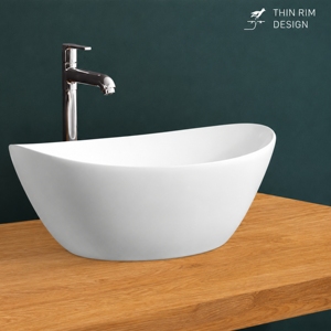 Lavabo de salle de bain moderne à poser avec robinet, finition chromée, capacité 12L, drain inclus - Product Image 3