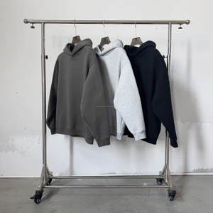 Streetwear vierge uni Offre Spéciale sweat surdimensionné Hwavyweight 350GSM coton hommes Logo personnalisé recadrée Boxy Fit à capuche - Product Image 4