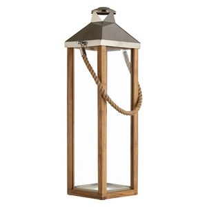 Farol de Madera Blanco Rústico, Portavelas Decorativo, Farol Colgante de Madera Envejecida para Decoración del Hogar, Bodas y Jardín - Product Image 4