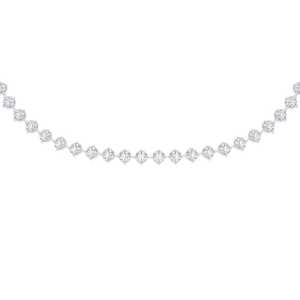 Collier tennis classique IGI en diamants de laboratoire ronds, 16 pouces, serti à griffes, fermoir de sécurité, or massif 10K 14K 18K, bijoux fins - Product Image 4