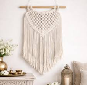 Calcomanía de Pared de Macramé Geométrico Vertical Artístico, Ofrece Decoración Contemporánea para el Hogar, Diseño Moderno y Neutral Precios al por mayor disponibles. - Product Image 5
