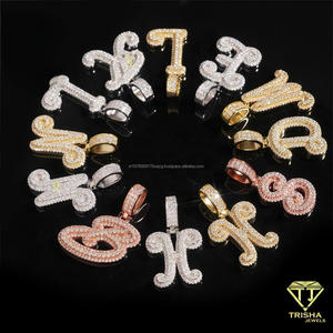 Wholesale Lab Grown Diamond Custom Initial <b>Letter</b> Pendant Necklace Iced Out Alphabet Personalized Name pendant - Product Image 2