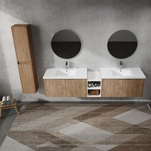 Mobile Bagno Sospeso da 84 Pollici con Lavabo e Ante a Chiusura Ammortizzata 00112IMO 00636IMOx2 0612GWH - Combinazione di Mobili per Bagno - Product Image 6