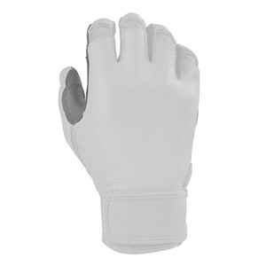 White Leather Batting Gloves Padded <b>Hook</b> and Loop Closure Lightweight & Durable for Training Unisex Adult - Product Image 3