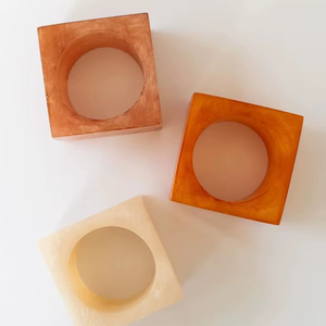 ที่ใส่ผ้าเช็ดปากเรซิ่นหรูหราทันสมัย พร้อมดีไซน์ตกแต่งรักษ์โลก สำหรับโต๊ะอาหารงานแต่งงานและการตกแต่งบ้าน - Product Image 1