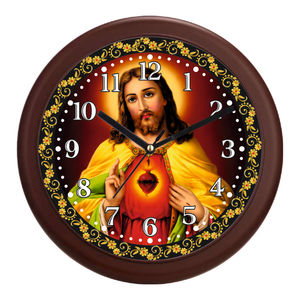 Horloge murale personnalisée imprimée avec la phrase « Jésus bénisse notre maison » pour Noël et la fête des mères - Product Image 5