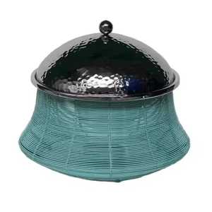 Plat à réchaud en cuivre martelé avec couvercle noir, chauffe-plat de buffet en acier inoxydable pour restaurant, hôtel, mariage, événement de restauration - Product Image 6