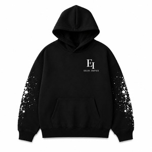 Sudadera con Capucha para Hombre, Personalizada, Negra, de Invierno, 100% Algodón, Estilo Holgado, con Pedrería, Forro Polar - Product Image 1