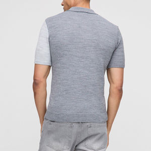 T-shirt streetwear tricoté bicolore 100 % coton 180 g/m² pour homme, séchage rapide, avec logo personnalisé par transfert thermique – Nouvelle collection tendance - Product Image 3