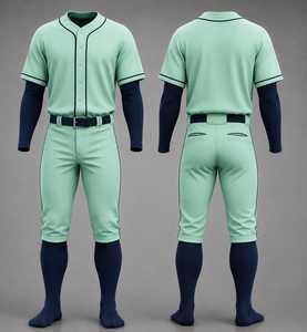 Men's <b>Baseball</b> Uniform Set Mint Green Short Sleeve Jersey Pants Moisture Wicking Polyester Regular Fit All Seasons - Product Image 1