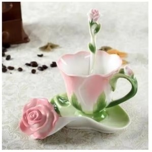 Assured quality <b>cute</b> themed ceramic coffee <b>mug</b> with saucer & spoon suitable for home, office, and cafe environments - Product Image 2