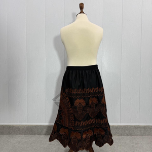 Wholesale Vintage Black Embroidery Long Skirt Women Casual High Waist <b>Elastic</b> Midi Skirts Ethnic Style Boho Maxi Dress Plus Size - Product Image 2