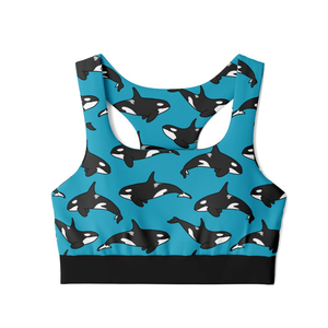 Custom OEM High Support Spandex/Nylon Sports Bra Women <b>Heat</b>-Transfer Printing Racerback Yoga Breathable Fitness Gym Activewear - Product Image 5