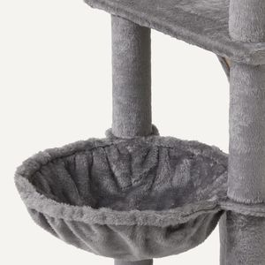 Torre per Gatti da Interno Certificata FSC con Posti di Arrampicata e Tiragraffi a Più Livelli, 152,7 cm H, Grigia, per Attività dei Gattini - Product Image 2