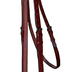 Bridon de cheval classique en cuir anatomique italien, en cuir plat de qualité avec rênes lacées, équipement d'équitation à vendre - Product Image 5