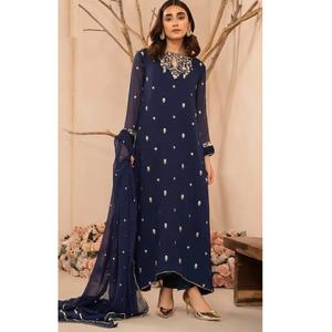 Nouvelles arrivées de robes pour femmes pakistanaises et indiennes, élégantes, formelles, décontractées, pour les fêtes, Salwar Kameez, ensembles Kurti en organza, naturels, pour l'Aïd - Product Image 5