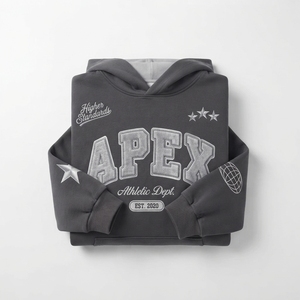 Sudadera con Capucha Oversize Gris para Hombre, Bordada, Estilo Urbano, Sudadera de Forro Polar Personalizada, Ropa OEM - Product Image 4