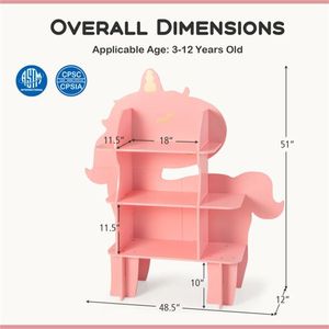 Open Storage Rack in Pink for Kids & Teens - Product Image 3
