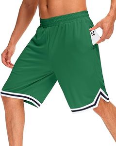 Shorts Bermuda Homme Vert Uni Taille Élastique Séchage Rapide Style Décontracté Poches Longueur Mi-Cuisse Tissu Tricoté Anti-UV Respirant - Product Image 1