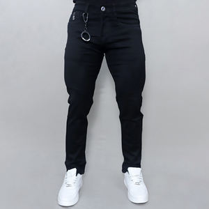 Jeans Negros Elásticos de Cintura Media para Hombre, Estilo Nuevo, Personalizados al por Mayor - Product Image 1
