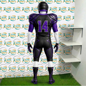Uniformes de football américain à faible MOQ, 100 % polyester, anti-UV, respirants, pour équipes nécessitant une protection fiable, avec coutures robustes - Product Image 3